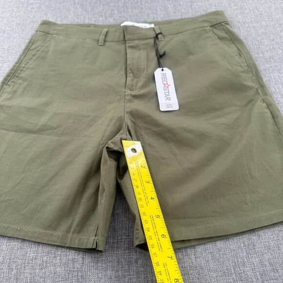 NEW!‎ Red Star Womens Shorts 8/29 Olive Green High Waisted Pockets $88 - Picture 4 of 12
